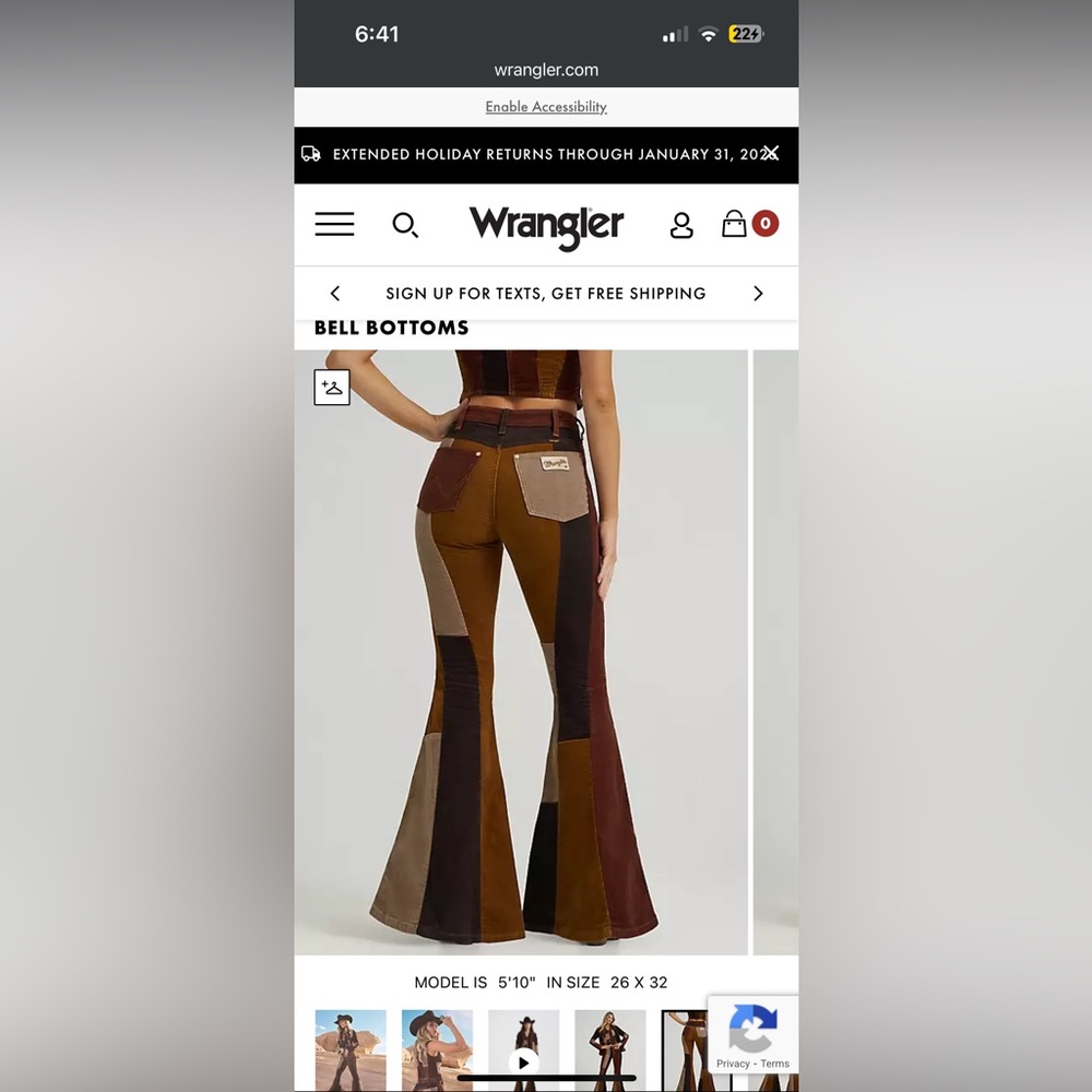 Wrangler Multicolor Patchwork Flare Pants - image 1